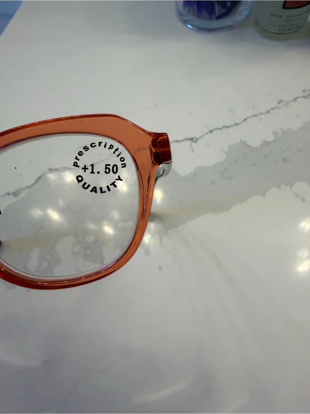 Orange Tortoise Transparent Oval Reading Glasses